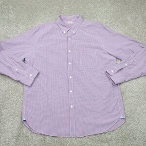 J. Crew Shirt Adult XL (17-17 1/2) Red/Blue/White Checkered 2 Ply Cotton L/S